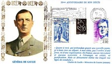 G646+FDC ENVELOPPE FLAMME 1er JOUR   35° ANNIVERSAIRE DU DECES  G. DE GAULLE