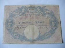 BILLET 50 F BLEU ET ROSE