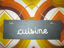 PLAQUE PANNEAU DE PORTE "CUISINE" en ARDOISE Déco Intérieur Maison Appartement