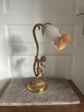 Ancien Lampe Col Cygne Tulipe