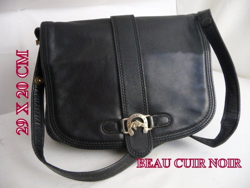 Sac beau cuir noir - sac,