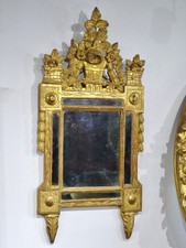 Miroir en Bois doré et sculpté à parcloses époque Louis XVI XVIIIe