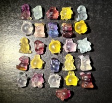 Lot De Figurines Pokemon En Fluorite Fluorine Pierre Naturelle Sculptures