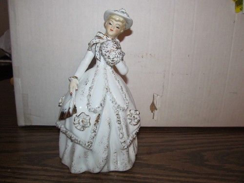 Lefton woman figurine white - woman,