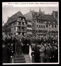 1947  --  STRASBOURG  DISCOURS DU GENERAL DE GAULLE APRES LE DEFILE   3Q945