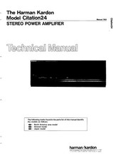 Technique Manuel D'Instructions pour Harman Kardon Citation 24