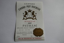 Etiquette vin CHÂTEAU GRAND-PUY DUCASSE 1987 PAUILLAC