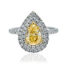 Bague double halo pour femmes pour proposer 1,5 ct en or jaune vif 18 carats ...