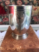 TIMBALE EPOQUE "ART DECO" METAL ARGENTE DANS COFFRET