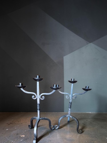 Paire bougeoirs chandeliers - paire, de
