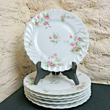 6 assiettes plates en porcelaine de limoges haviland modèle Sylvie torse  1