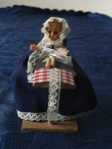 Old celluloid doll lace - celluloid,