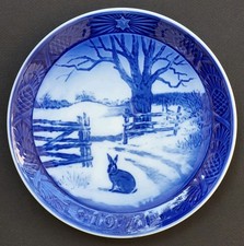 ASSIETTE DE COLLECTION signée ROYAL COPENHAGEN décor NOEL 1971 HARE IN WINTER