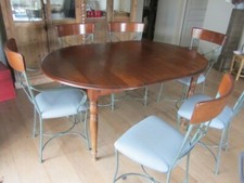 Table salle à manger LOUIS PHILIPPE + 4 chaises et 2 fauteuils