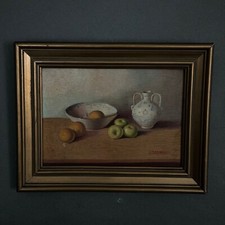 Huile sur panneau nature morte