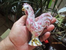 Rustique Coq ou Poule en Terre cuite Vernissée