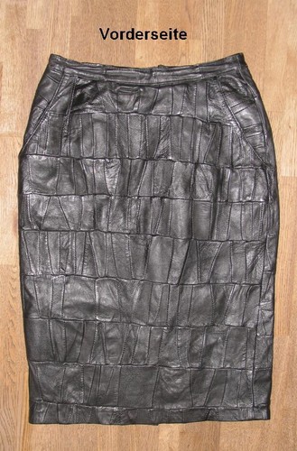 Jupe cuir noir - cuir, patchwork