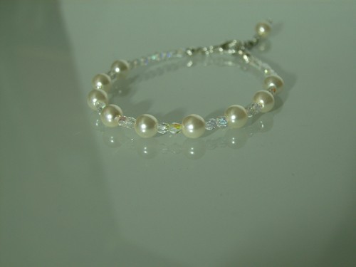 Bracelet ivoire cristal robe - bracelet,