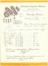 LANGEAIS (37) INSTRUMENTS AGRICOLES & VITICOLES "SOUCHU & PINET" en 1911