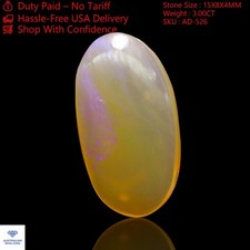 Cabochon ovale naturel 15 x 8 x 4 mm en opale de feu semi-précieuse 3,00 cts