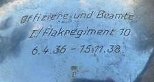 1936 1938 Pre-WW2 Vide Poches Souvenir Officiers FLAKREGIMENT 10 Métal Argenté