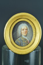 Tableau Miniature Portrait Jeune homme costume de Cour Ordre saint  Louis  N14