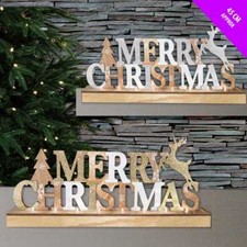 Panneau Lumineux Joyeux Noël Renne En Bois Décorations LED Intérieures