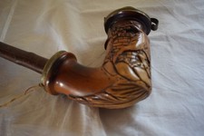 Pipe ancienne en bois sculpté chasse, vènerie