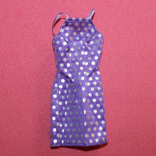 Robe violette pois pour barbie - robe,