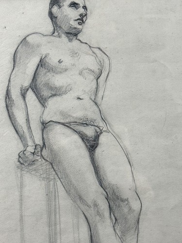 Ancien dessin portrait homme - dessin, d'homme