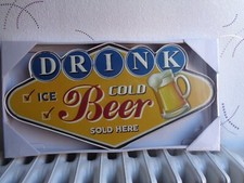 TOLE METAL ENSEIGNE DRINK BEER