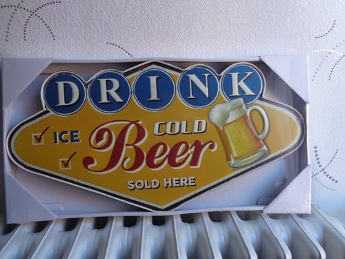Tole metal enseigne drink beer - metal,