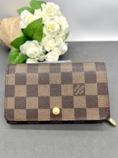 Portefeuille Louis Vuitton Trésor en toile Damier ébène marron