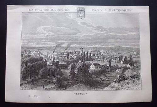 Gravure 1883 la france - gravure,