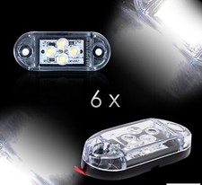 6x Feux de Gabarit Position Avant 24V Blanc 4 LED pour Camion Remorque Agricole