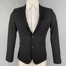 THE KOOPLES Taille 34 Taille Noir Laine Simple Boutonnière Manteau Sport