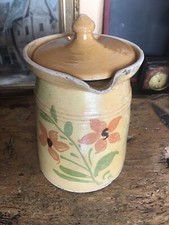 ancien pot terre cuite vernissé alsace art populaire XIX eme