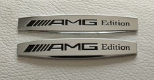Lot 2 EMBLÈME 3D METAL chromé LOGO MERCEDES AMG EDITION sticker au dos