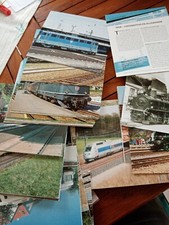 Lot 96 fiches grand format luxe-histoire des trains/locomotive/autorail/wagon ! 