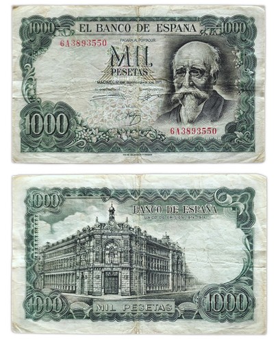 1000 pesetas 1971 - 1000, espagne