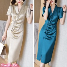 Femme Satin Soie Robe Crayon