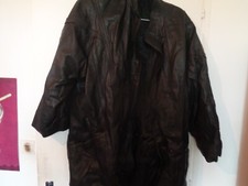 MANTEAU en CUIR noir pour FEMME taille 48 (cuir véritable)