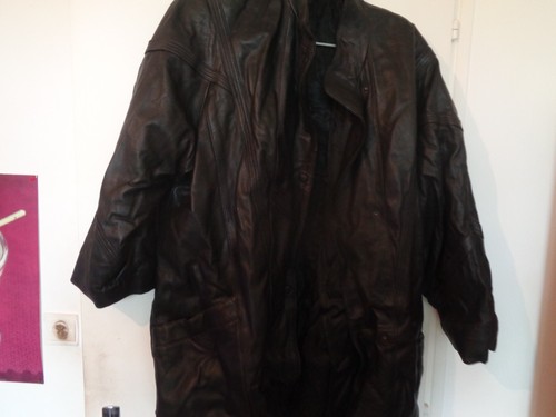 Manteau cuir noir - noir, pour