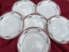 6 assiettes plates anciennes L’Amandinoise Vintage