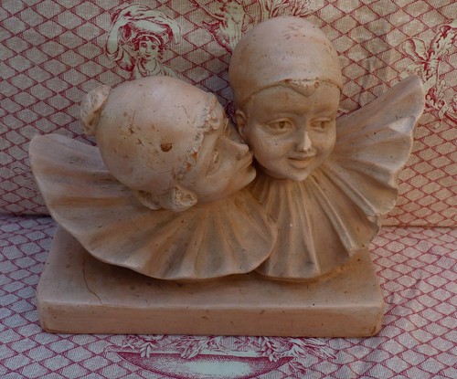 Statuette pierrot colombine - pierrot, et