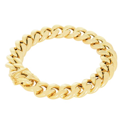 14k jaune hommes 11mm miami - 14k,