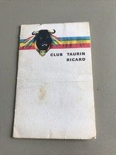 Ancienne Carte De Membre Club Taurin Paul Ricard 1969