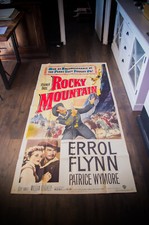 ROCKY MOUNTAIN Errol Flynn Huge Us 3SH Vintage Movie Poster Original 1950
