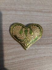 Broche Pendentif Yves Saint Laurent Colombes Cœur