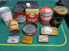 lot ancienne boite a métal kub,banania,esso, chamonix